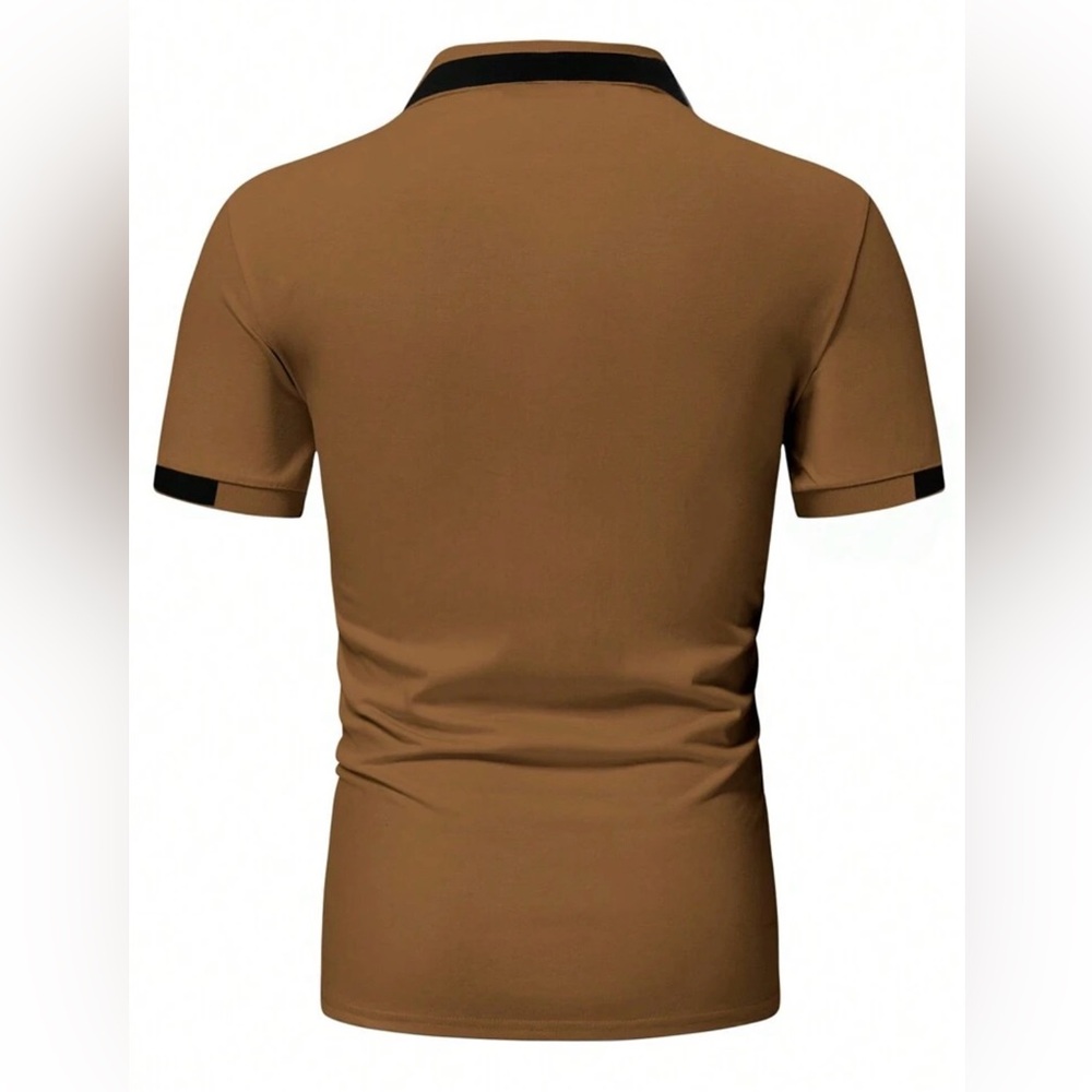 Shein Manfinity Men Contrast Trim Polo Shirt, size L - Picture 6 of 7